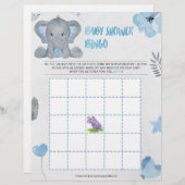 ベビーシャワービンゴ[ベビーゾウ[青] レターヘッド (正面/裏面)