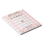 ベビーシャワービンゴBOHOベビーコーラルギンガム ノートパッド (アングル)