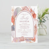 ベビーシャワービーチシーシェル水航海の色 招待状 (スタンド正面)