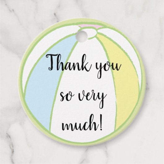 ベビーシャワービーチボールメッセージカード フェイバータグ (正面)