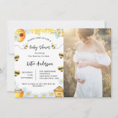 ベビーシャワービーヒマワリ招待状 招待状 (正面)