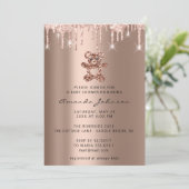 ベビーシャワービールグリッターバラ金ゴールドドリップスボーイガール 招待状 (スタンド正面)