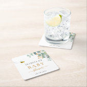 ベビーシャワービーeualuptusスクリプトパーティー スクエアペーパーコースター (インサイチュ)