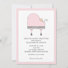 ベビーシャワーピアノ音楽 招待状