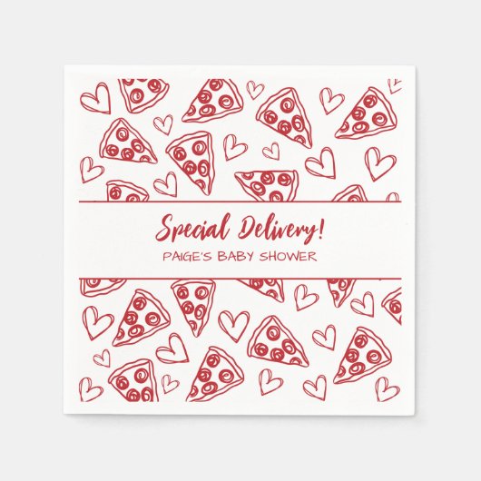 ベビーシャワーピザイタリアンパーティー特別配達 スタンダードカクテルナプキン (正面)