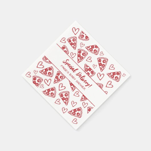 ベビーシャワーピザイタリアンパーティー特別配達 スタンダードカクテルナプキン (角)