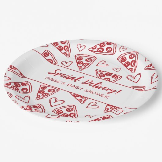 ベビーシャワーピザイタリアンパーティー特別配達 ペーパープレート (アングル)