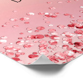 ベビーシャワーピンクのローズ金ゴールドグリッターへようこそ ポスター (角)