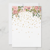 ベビーシャワーピンクグリッターガールカボチャ秋秋 招待状 (裏面)