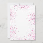 ベビーシャワーピンクグリッターガールバルーン 招待状 (裏面)