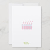 ベビーシャワーピンクパーティーラッフルケーキポムポムス招待状 招待状 (裏面)