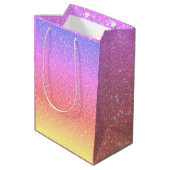 ベビーシャワーピンクパープルグリッターカスタムキュート2021 ミディアムペーパーバッグ (裏面アングル)