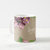 ベビーシャワーピンクフローラヴィンテージ新生児 コーヒーマグカップ (正面左)