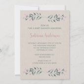 ベビーシャワーピンクボホティピドリームキャッチャー 招待状 (裏面)