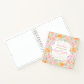 ベビーシャワーピンクローズウォーターフローラゲストブック ノートブック (内部)
