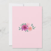 ベビーシャワーピンク水彩フローラ 招待状 (裏面)
