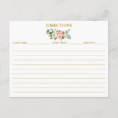 ベビーシャワーピンク白フローラレシピカード金ゴールド アドバイスカード (裏面)