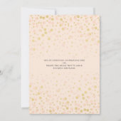 ベビーシャワーピンク金ゴールド桃の車を通ってドライブ 招待状 (裏面)