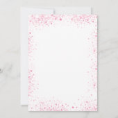 ベビーシャワーピンクteddy bear girlフローラグリッター 招待状 (裏面)