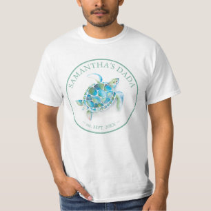 ベビーシャワーファミリーシャツシャツパパウミガメ Tシャツ