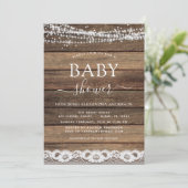 ベビーシャワーファームハウス素朴レース 招待状 (スタンド正面)