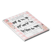 ベビーシャワーファーム動物ゲームサンゴバラギンガム ノートパッド (アングル)