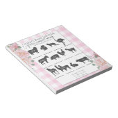 ベビーシャワーファーム動物ゲームピンクローゼギンガム ノートパッド (アングル)