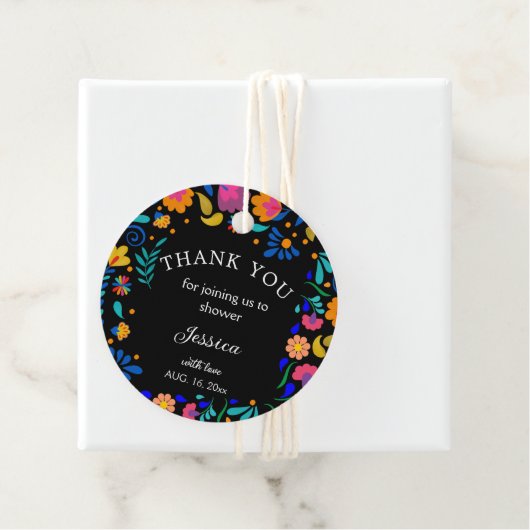 ベビーシャワーフィエスタメキシカンピースラウンドギフトラベル フェイバータグ (インサイチュ)