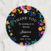 ベビーシャワーフィエスタメキシカンピースラウンドギフトラベル フェイバータグ (正面)