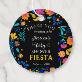 ベビーシャワーフィエスタメキシコパーティーラウンドメッセージカード フェイバータグ (正面)