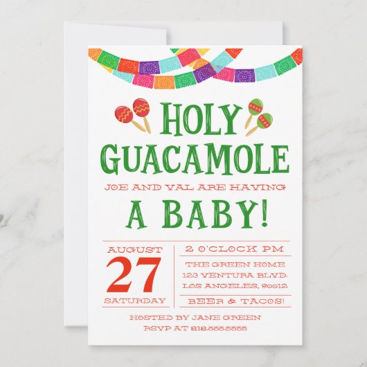 ベビーシャワーフィエスタ招待状 招待状 (正面)