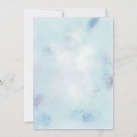 ベビーシャワーフェアリーポニースターブルーバルーン サンキューカード (裏面)