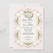 ベビーシャワーフェアリー茶パーティーティーポットnカップ 招待状 (正面)