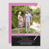 ベビーシャワーフォトフラット招待状 招待状 (正面/裏面)