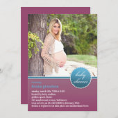 ベビーシャワーフォトフラット招待状 招待状 (正面/裏面)