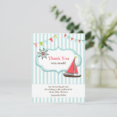 ベビーシャワーフラットカードをセーリング 招待状 (スタンド正面)
