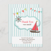 ベビーシャワーフラットカードをセーリング 招待状 (正面/裏面)