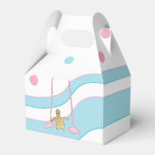 ベビーシャワーフラミンゴママ&ベビー フェイバーボックス (正面サイド)