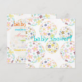 ベビーシャワーフラワーバブル 招待状 (正面/裏面)