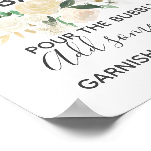 ベビーシャワーフラワーモモザバーミモササイン ポスター (角)