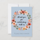 ベビーシャワーフローラお願いサインありがとう 招待状 (裏面)