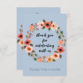 ベビーシャワーフローラお願いサインありがとう 招待状 (正面/裏面)