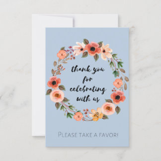 ベビーシャワーフローラお願いサインありがとう 招待状