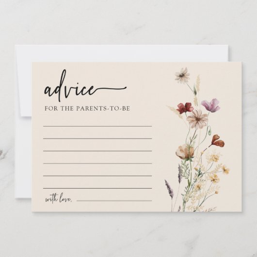 ベビーシャワーフローラアドバイスカード 招待状 (正面)