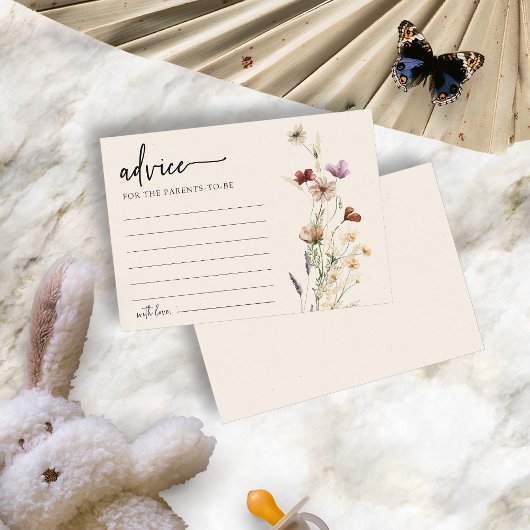 ベビーシャワーフローラアドバイスカード 招待状