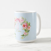 ベビーシャワーフローラクレジェンシーボウピンクブルー コーヒーマグカップ (正面右)