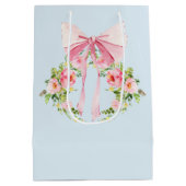 ベビーシャワーフローラクレジェンシーボウピンクブルー ミディアムペーパーバッグ (裏面)