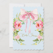 ベビーシャワーフローラクレジェンシーボウピンクブルー 招待状 (裏面)