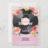 ベビーシャワーフローラサマーレコード音楽パーティー 招待状 (正面)
