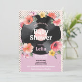 ベビーシャワーフローラサマーレコード音楽パーティー 招待状 (スタンド正面)